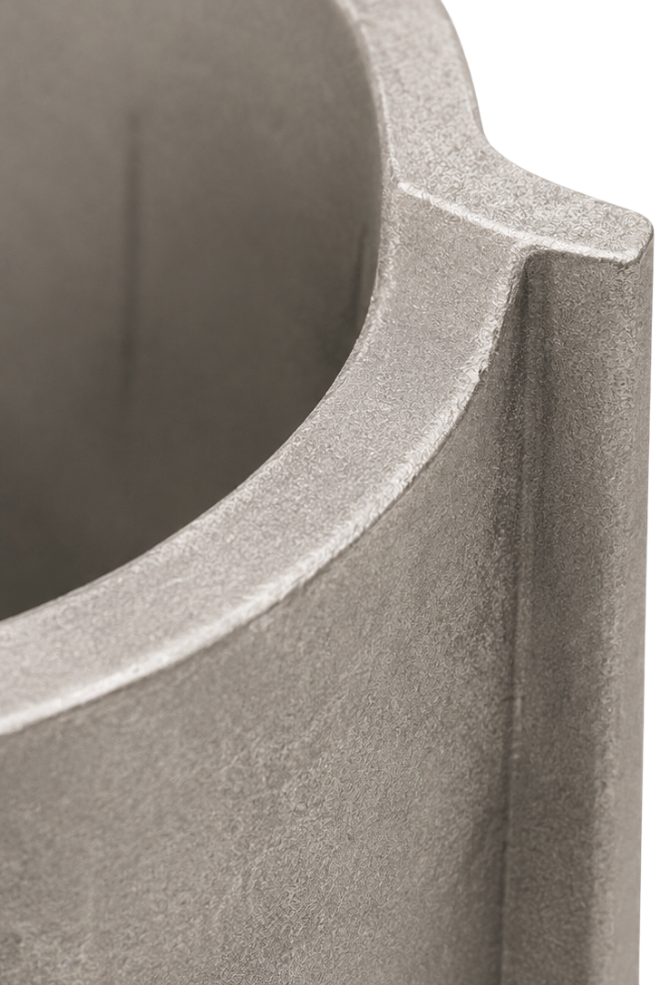 Bauteilfragment mit markierter zu geringer Wandstärke