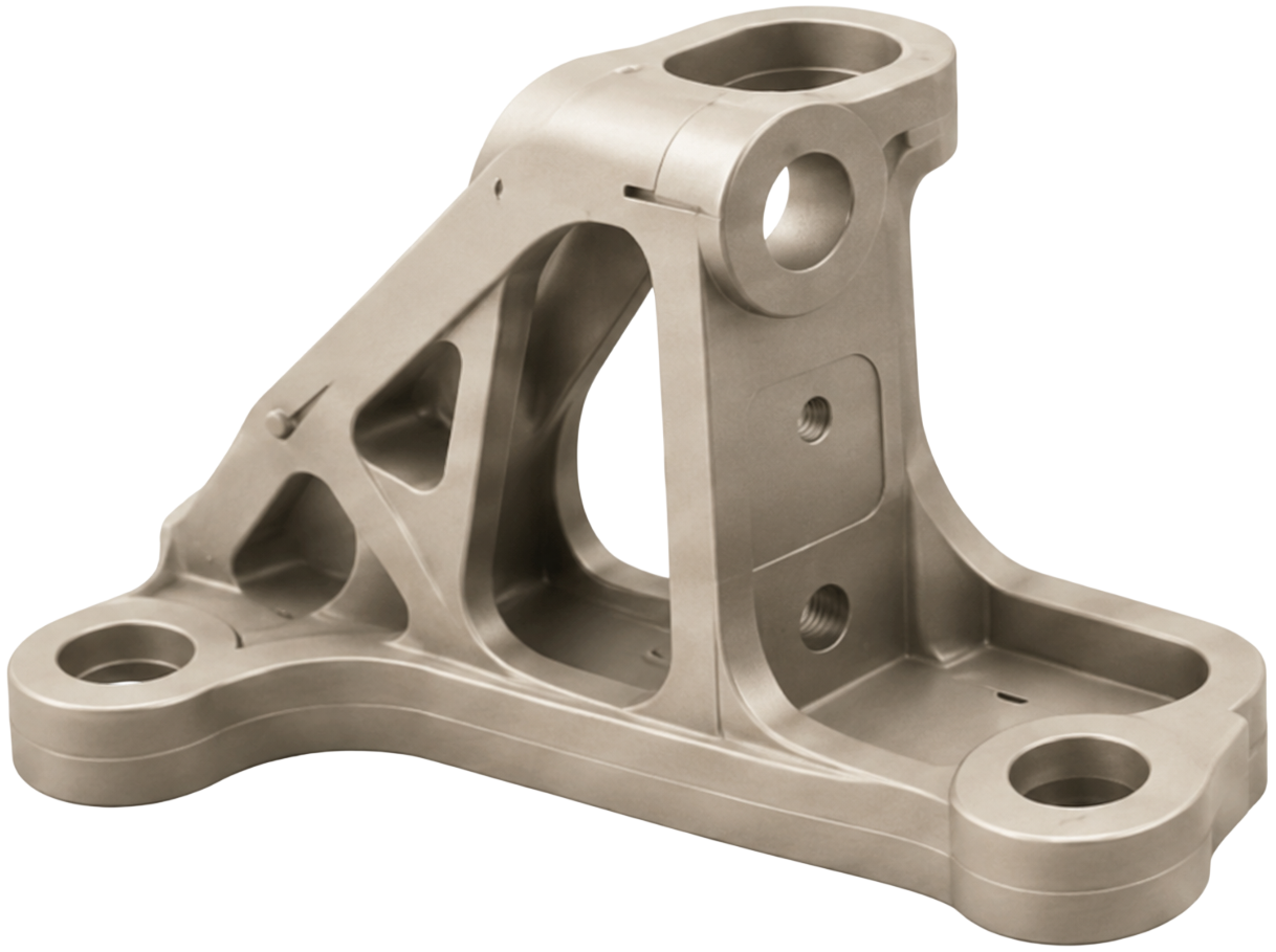 Fertiger technischer Halter als Produktionsergebnis