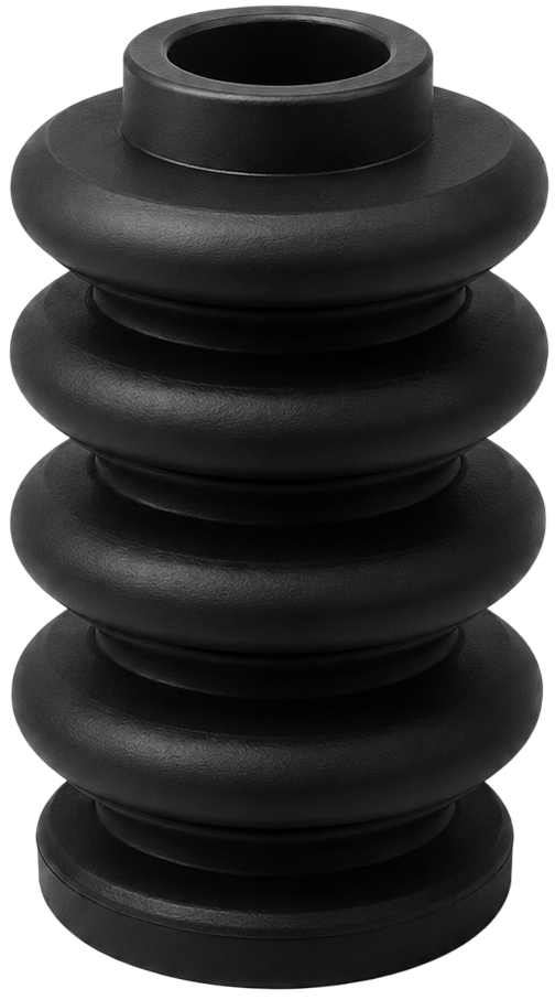 Flexibles schwarzes 3D-gedrucktes Bauteil