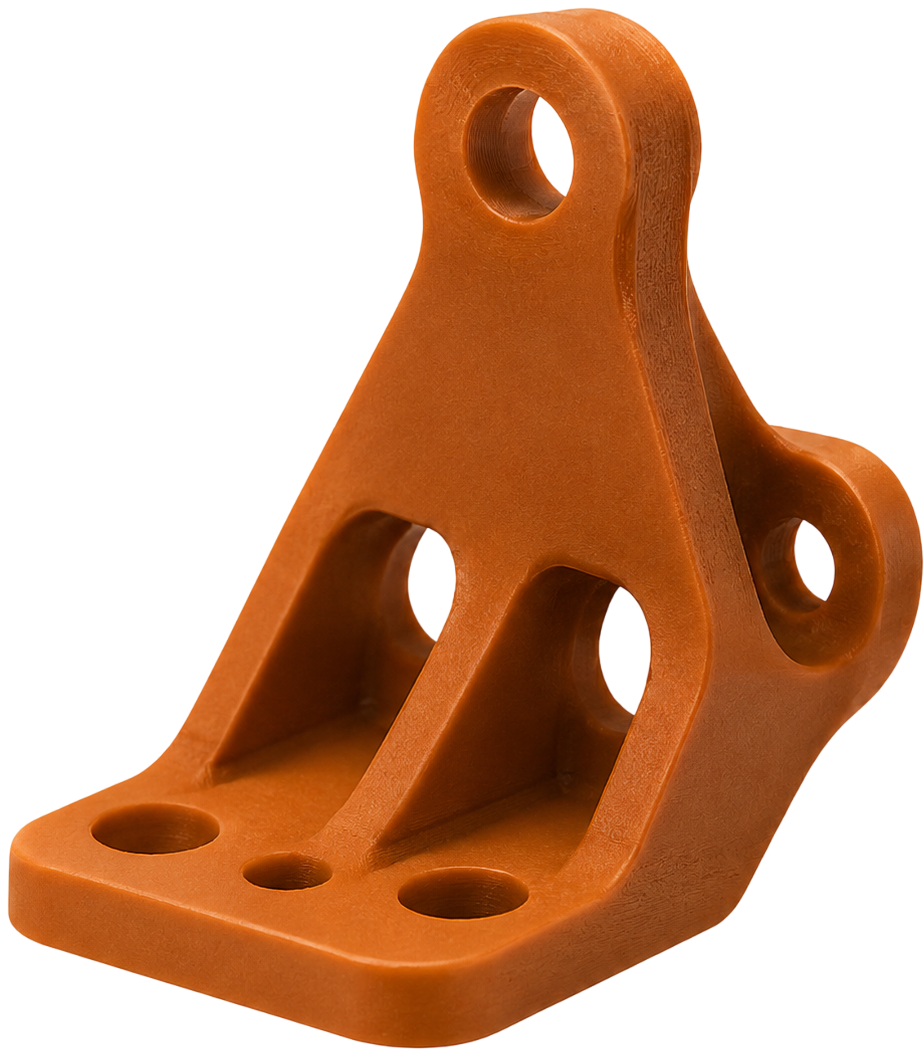 Orangefarbener technischer 3D-Druckhalter für Außenanwendungen