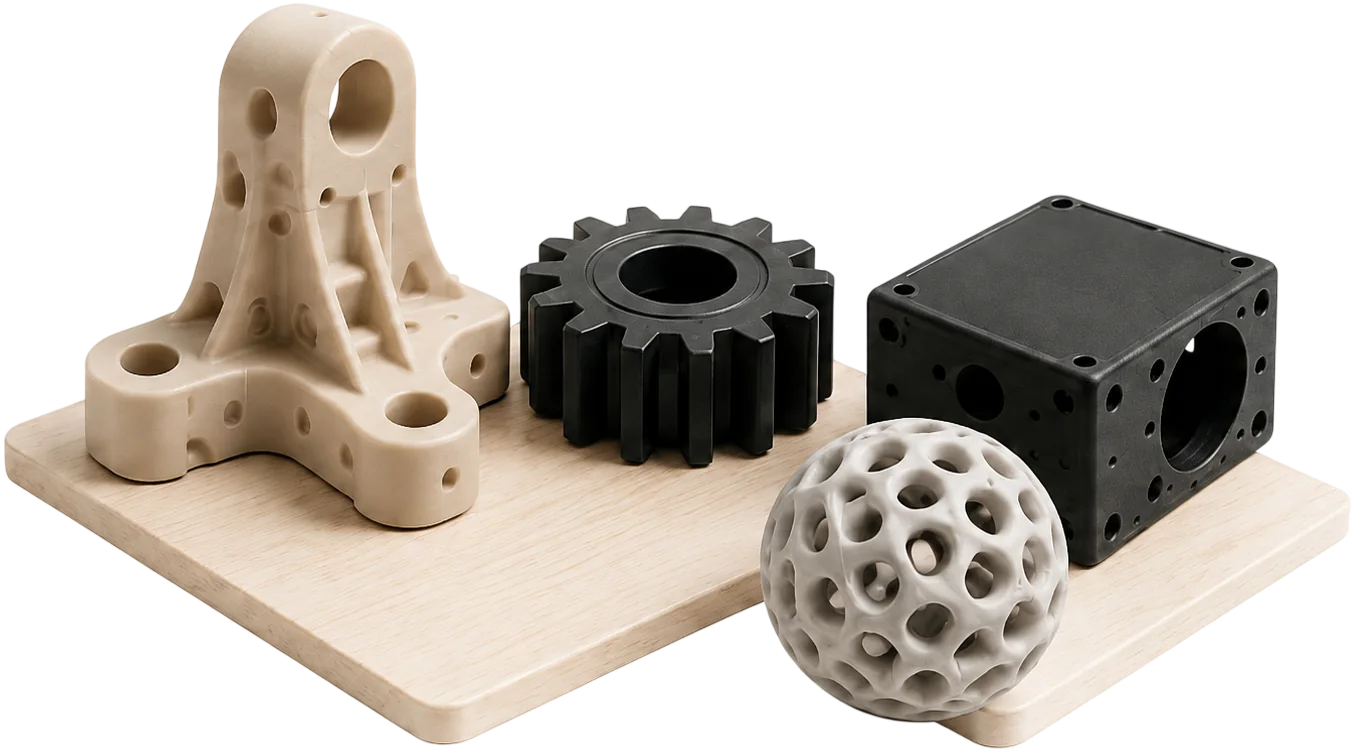 Technische 3D-Druckteile als Beispiel f&uuml;r eine Anfrage in Neubrandenburg