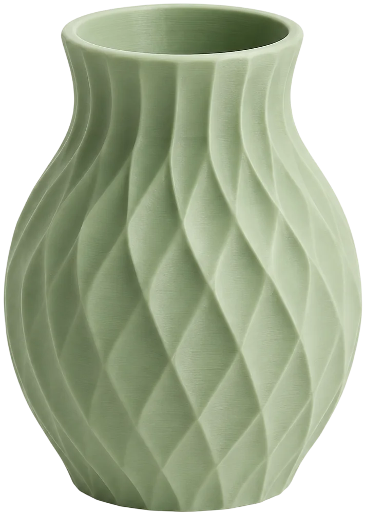 Gr&uuml;ne dekorative Vase als 3D-Druck-Beispiel