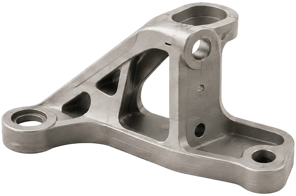 Silberner Metallhalter mit mehreren Bohrungen