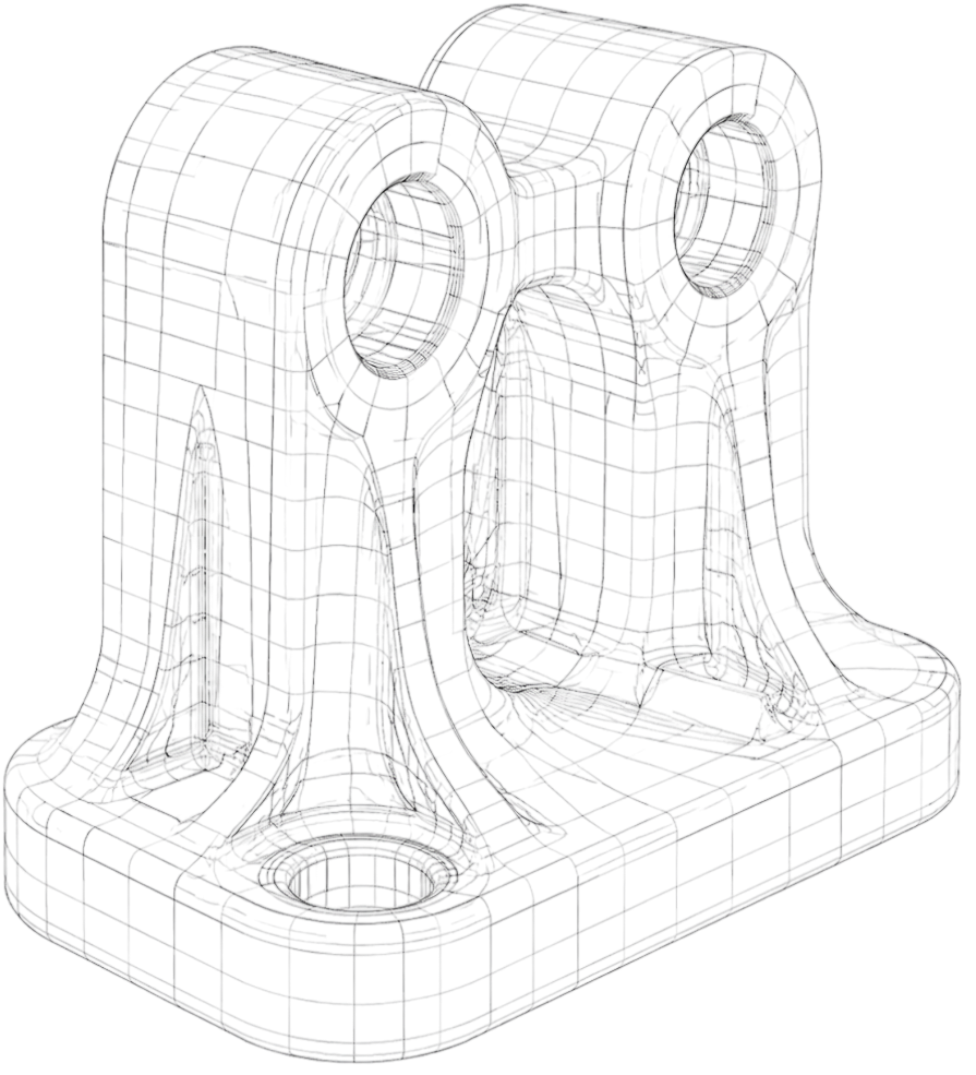 Wireframe-Modell eines technischen Prototyps
