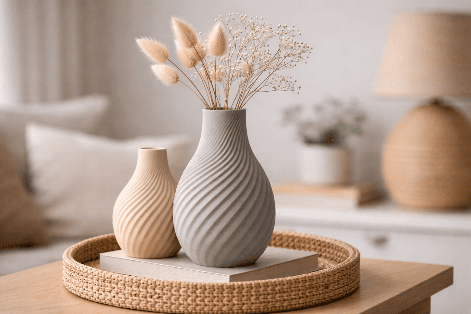 Minimalistische Vasen mit modernem Design als Dekoration für Wohnzimmer und moderne Wohnräume